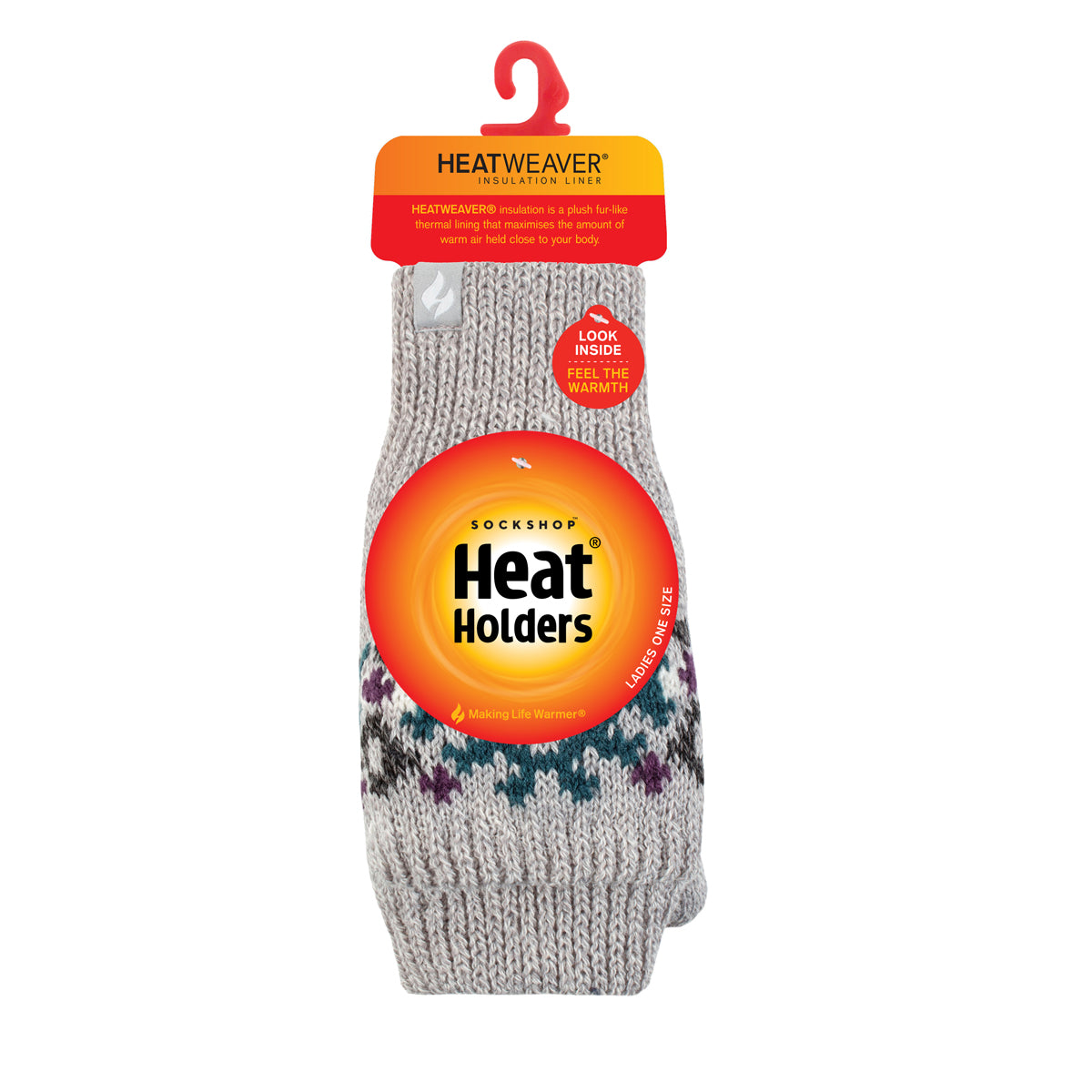 Heat Holders - Guantes Miton Convertibles Gris Claro