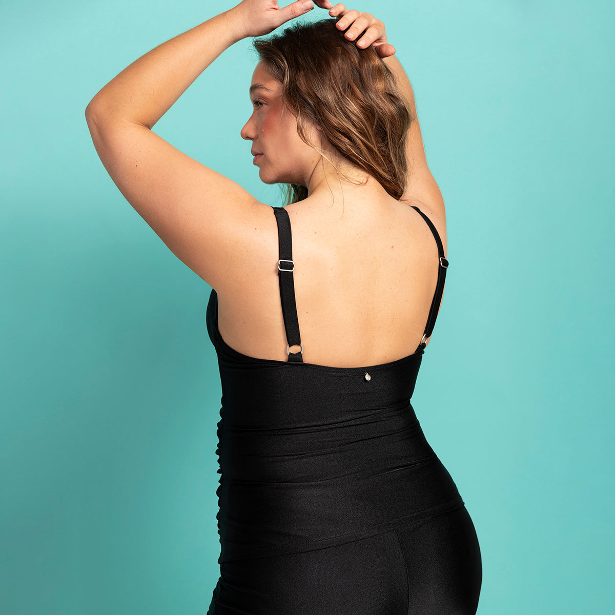 Wavy - Tankini Drapeado Negro