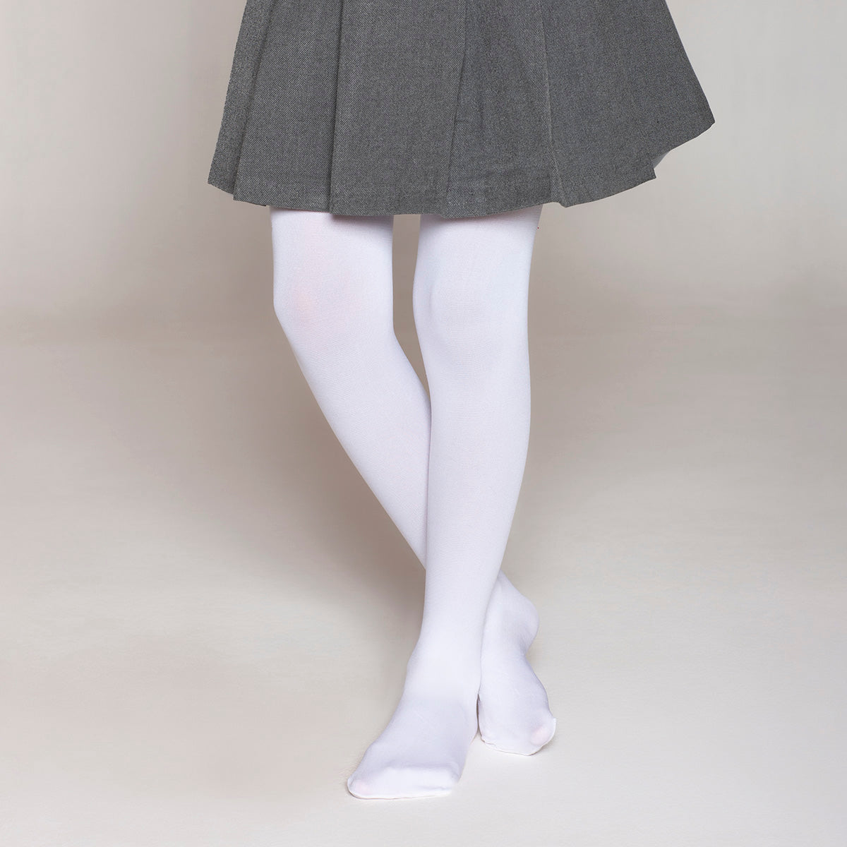 Monarch - Ballerina Escolar Elasticada Blanco