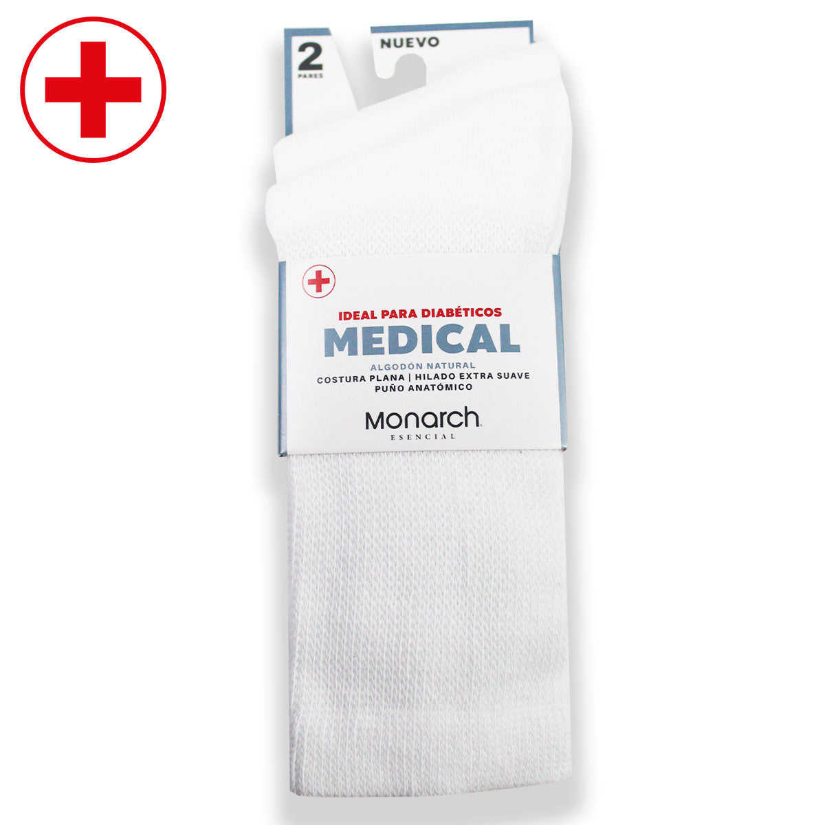 Monarch - 2 Pares Calcetín Diabético Extra Soft