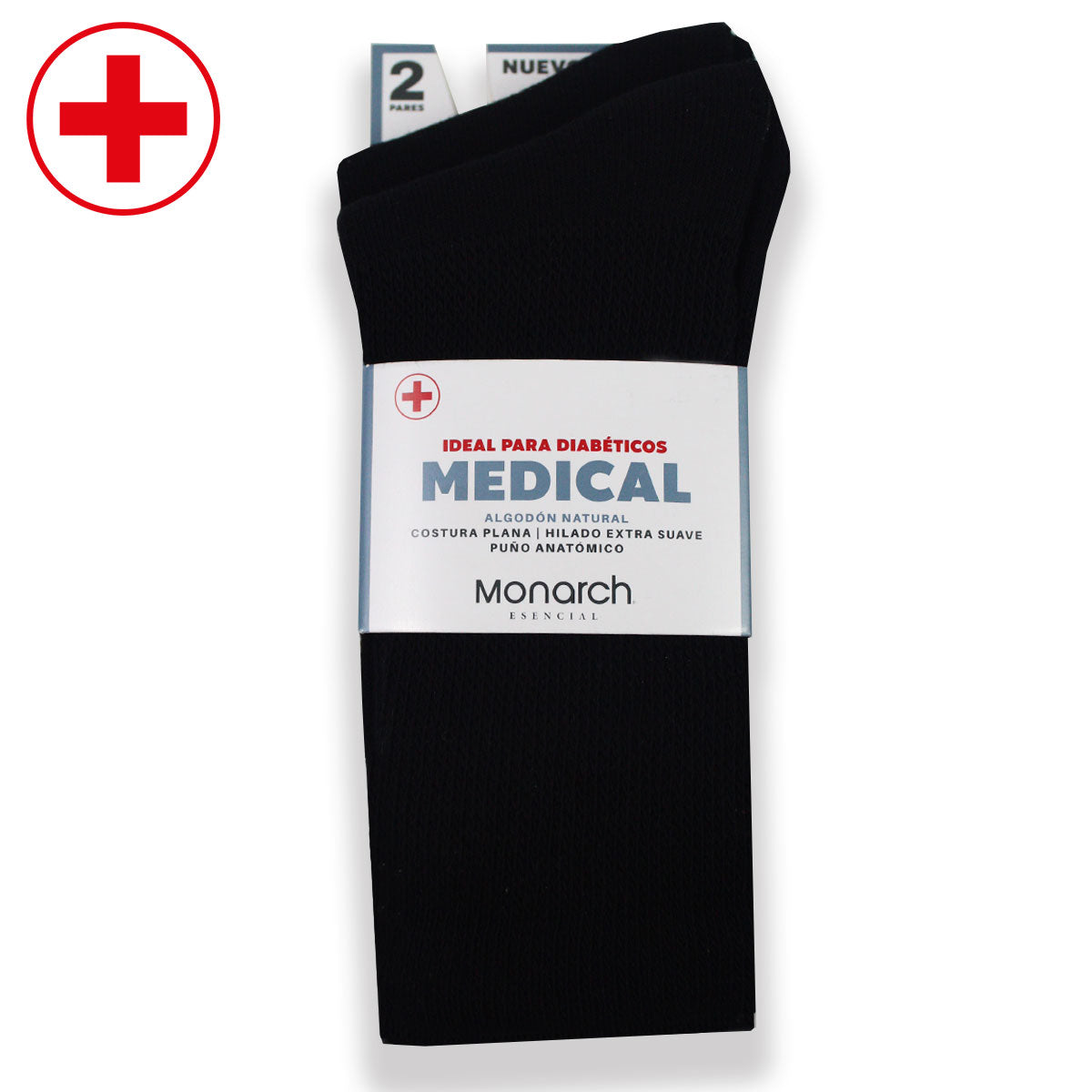 Monarch - 2 Pares Calcetín Diabético Extra Soft