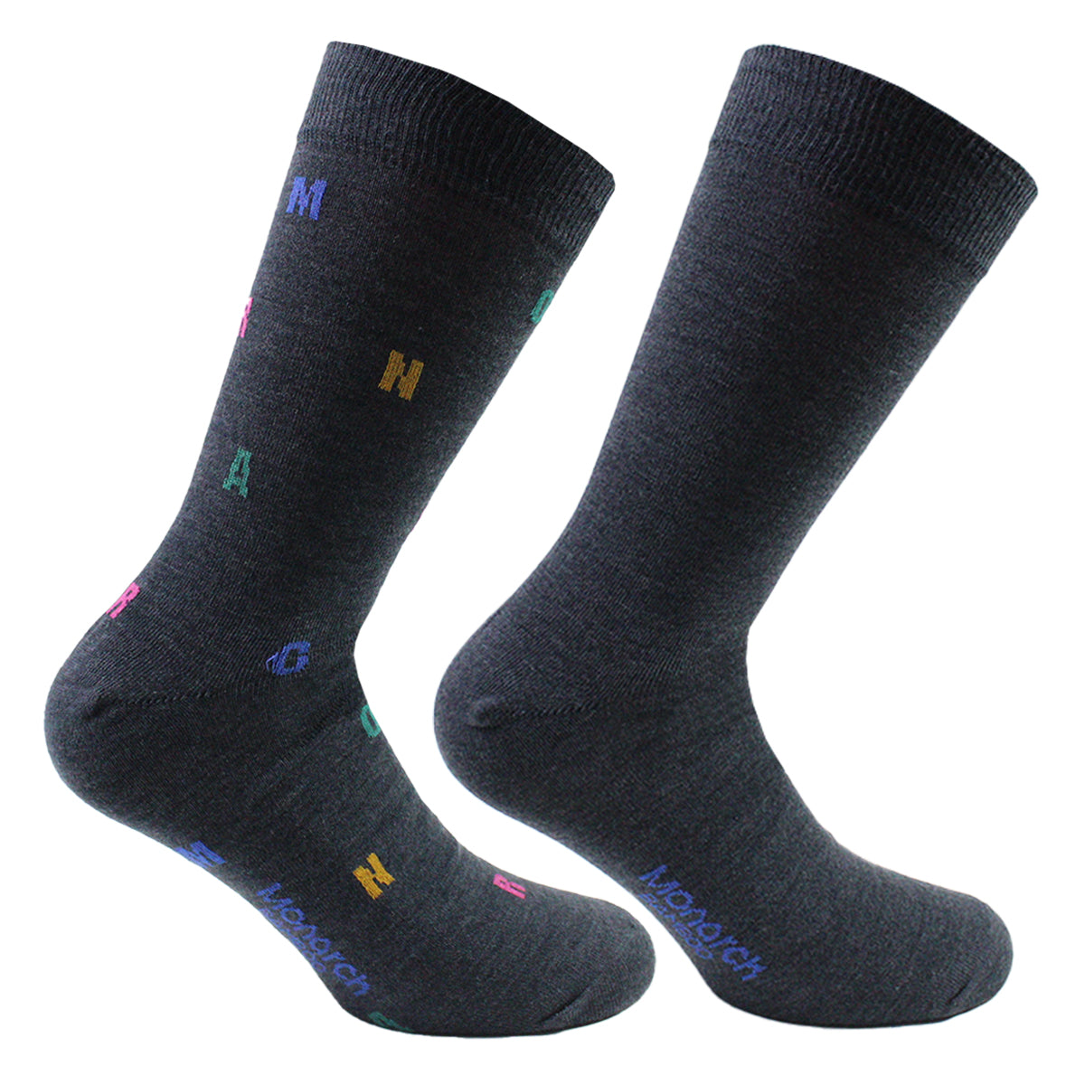 Monarch - 2 Pares Calcetín Bamboo Letras