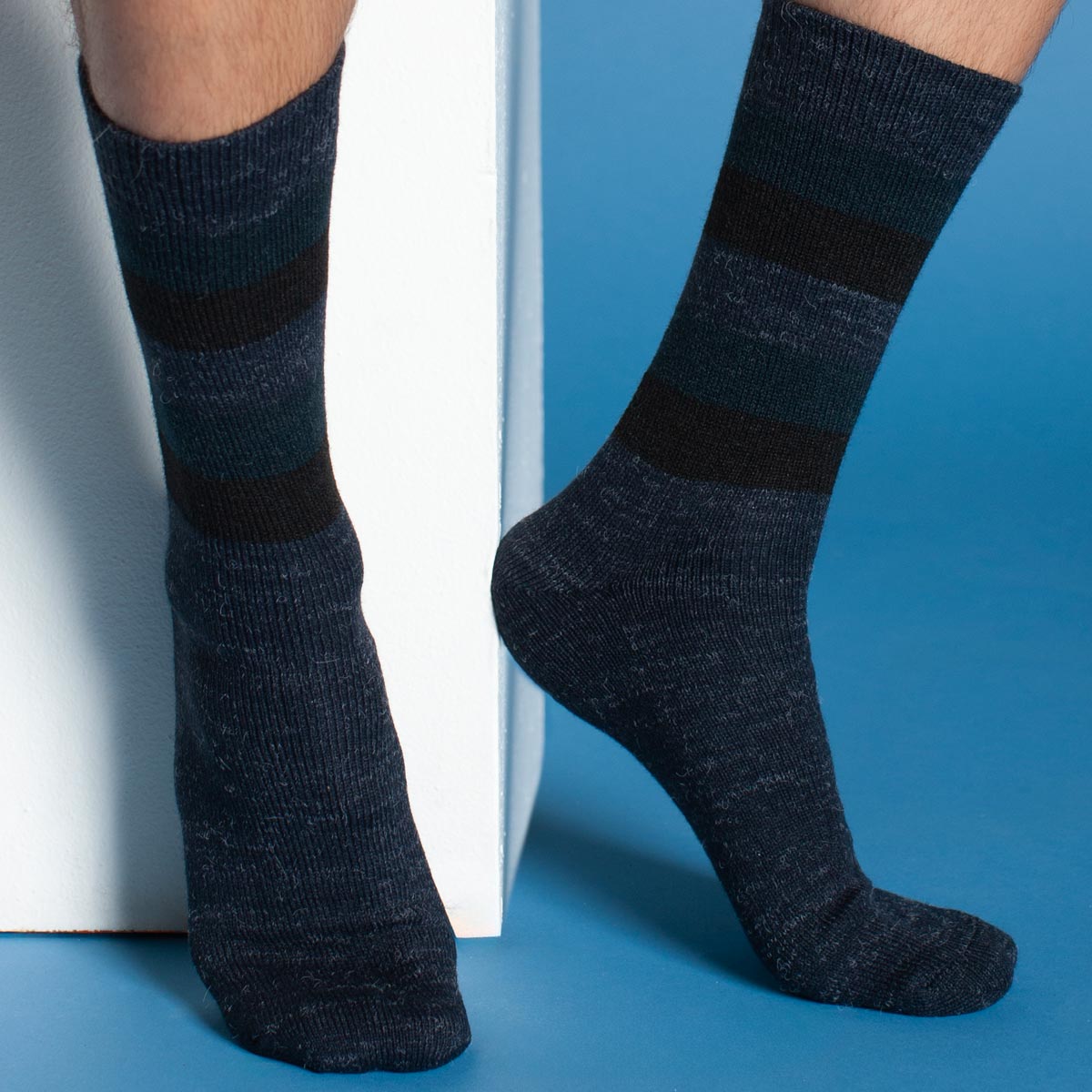 Monarch - 2 Pares Calcetín Cashmere Franjas