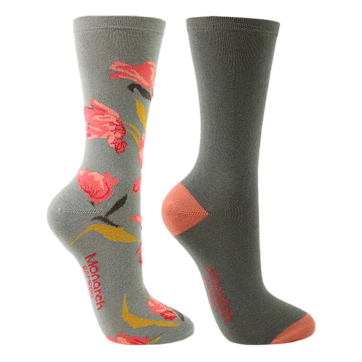 Monarch - Calcetin Bamboo Diseño Flor Largo 3/4