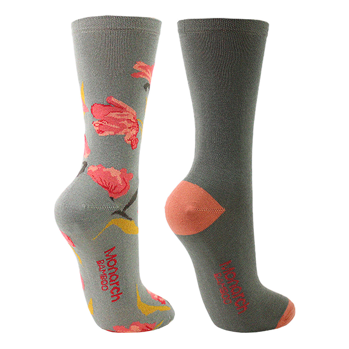 Monarch - Calcetin Bamboo Diseño Flor Largo 3/4