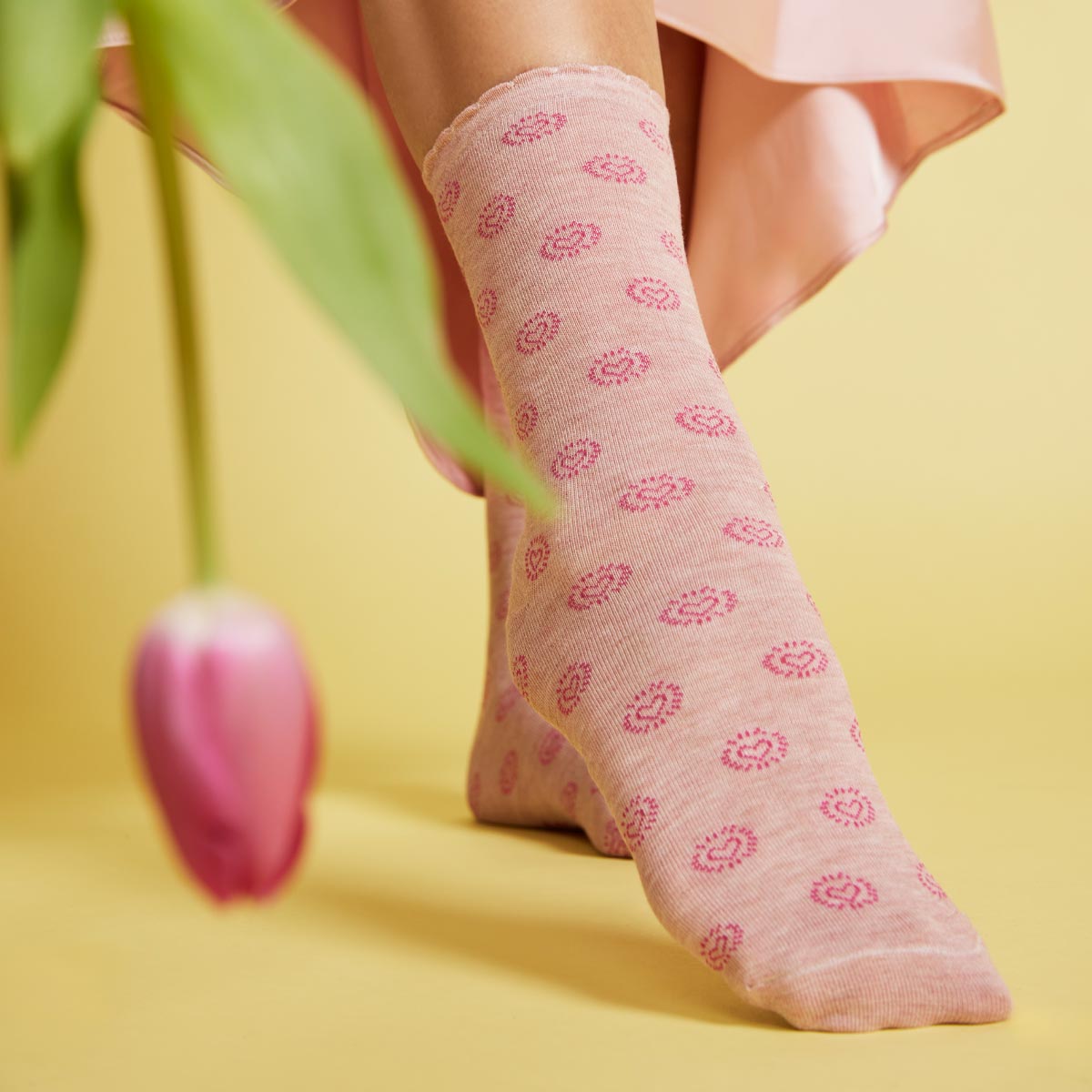 Monarch - 2 Pares Calcetín Bamboo Corazon