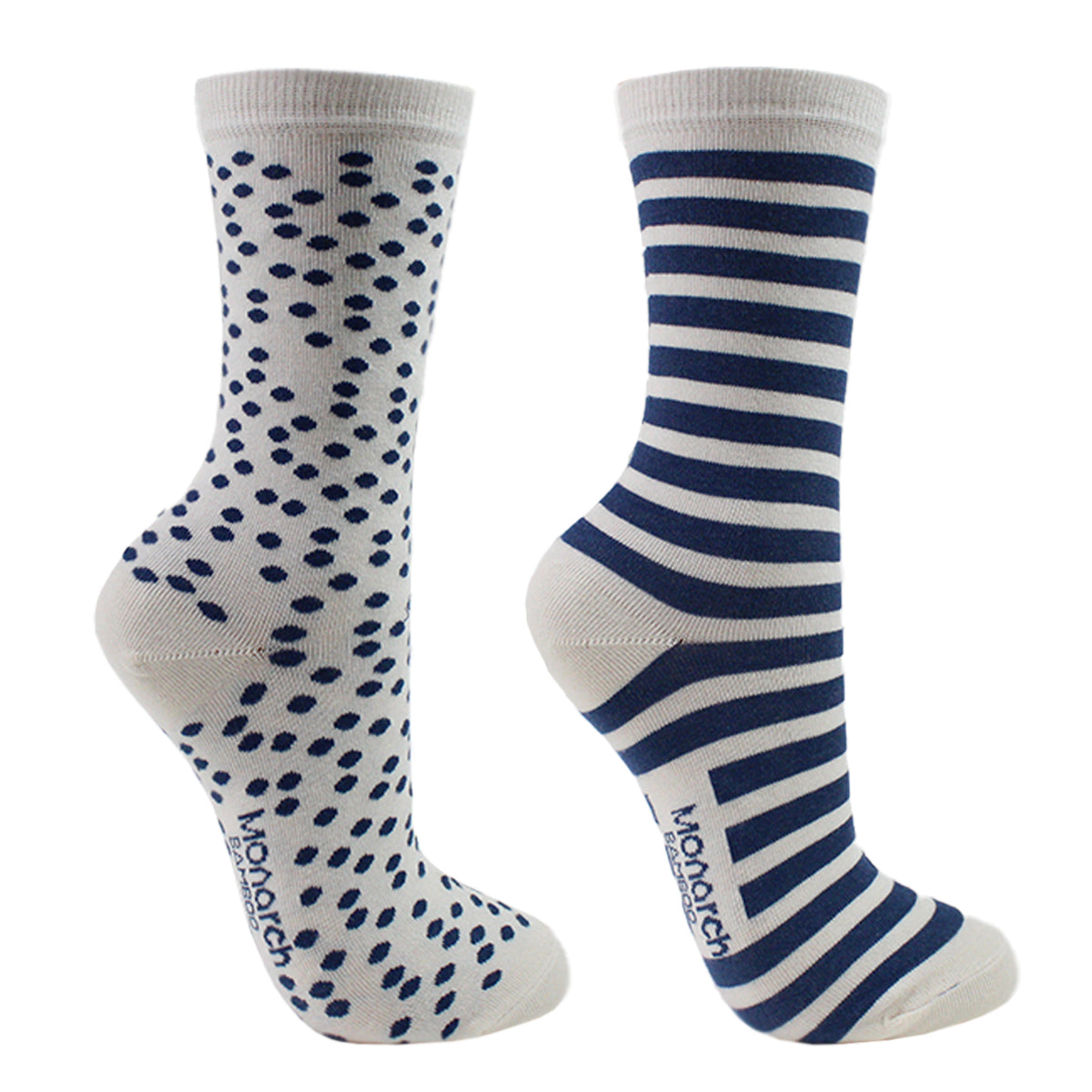 Monarch - 2 Pares Calcetín Bamboo Lunares