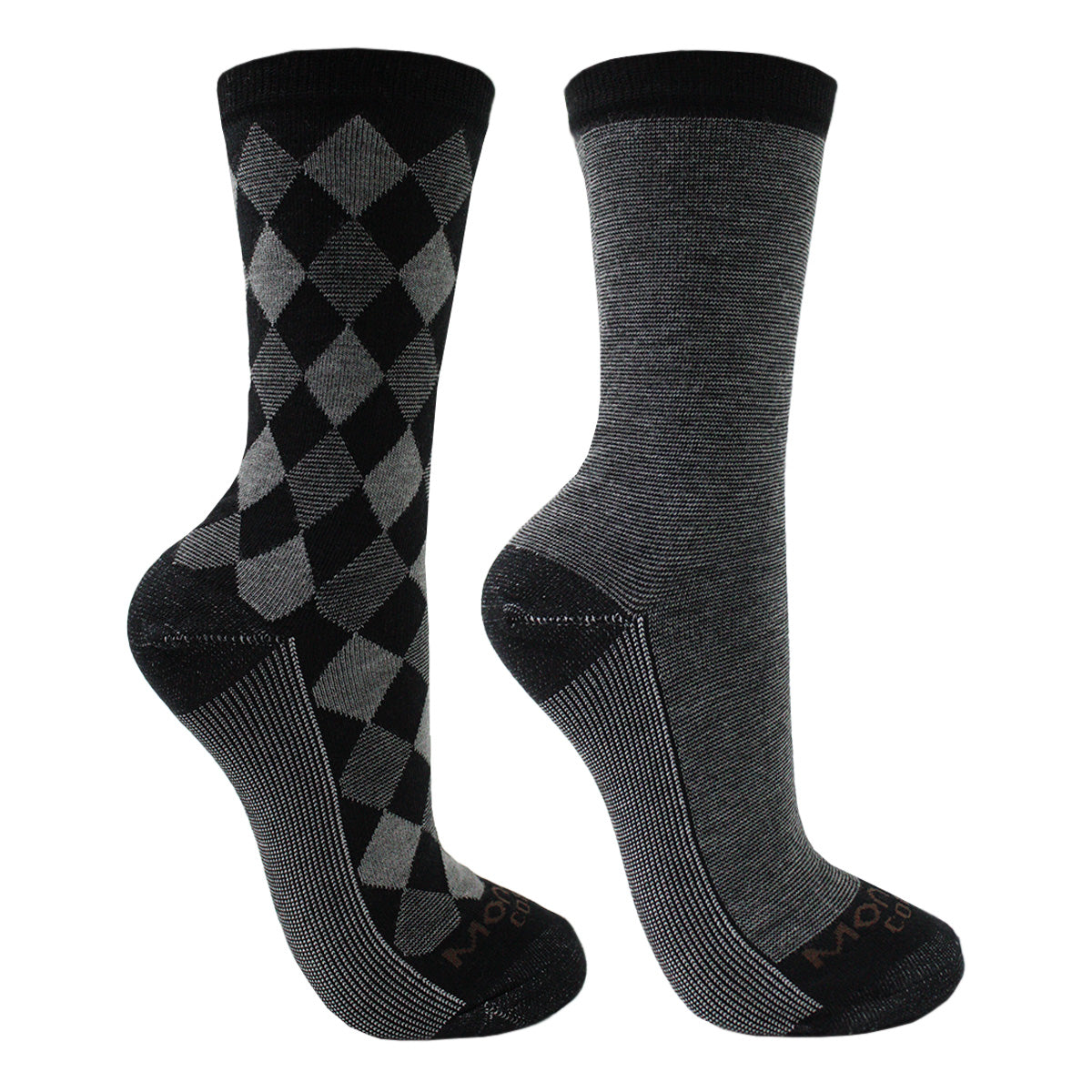 Monarch - 2 Pares Calcetín Cobre + Algodón Diseño Rombo Largo 3/4