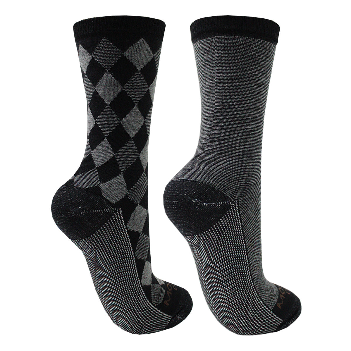 Monarch - 2 Pares Calcetín Cobre + Algodón Diseño Rombo Largo 3/4