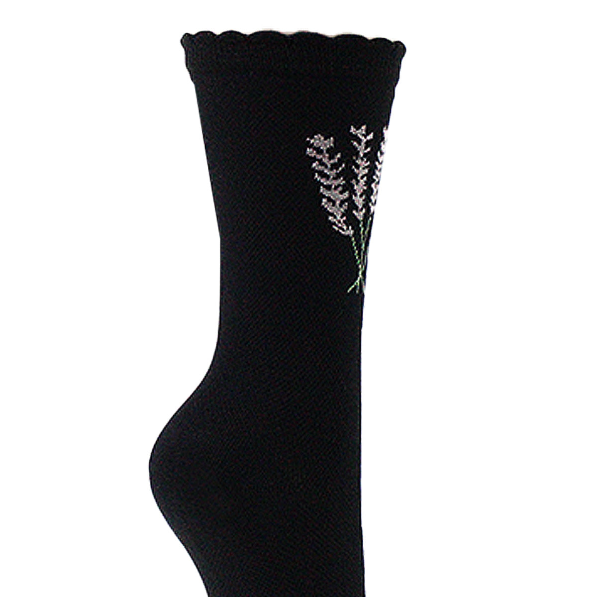 Monarch - 2 Pares Calcetín Bamboo Diseño Ramito Relieve Largo 3/4