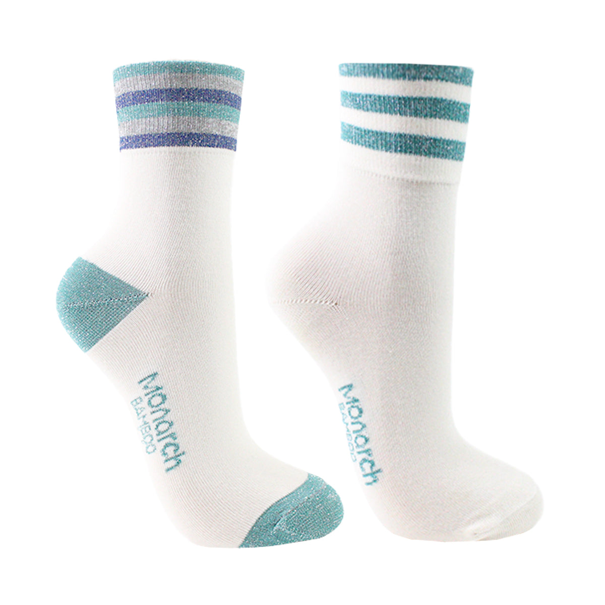 Monarch - 2 Pares Calcetín Bamboo Largo 2/4 Rayas Lurex