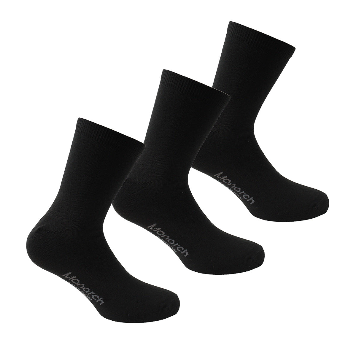 Monarch - 3 Pares Calcetín Algodón Liso Largo 2/4