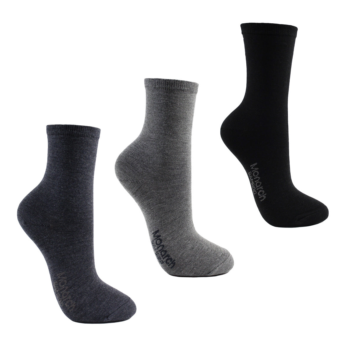 Monarch - 3 Pares Calcetín Bamboo Liso Largo 3/4