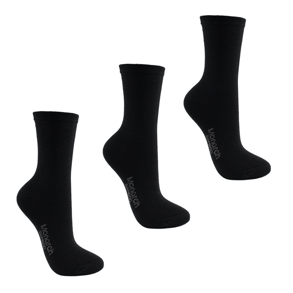 Monarch - 3 Pares Calcetín Bamboo Liso Largo 3/4