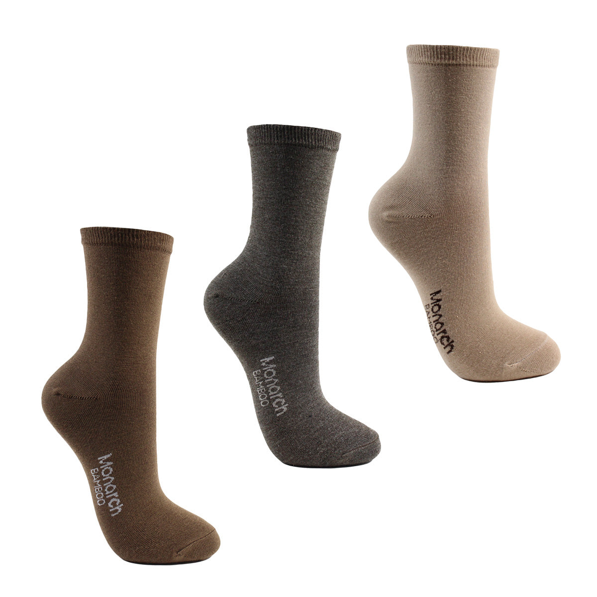Monarch - 3 Pares Calcetín Bamboo Liso Largo 3/4