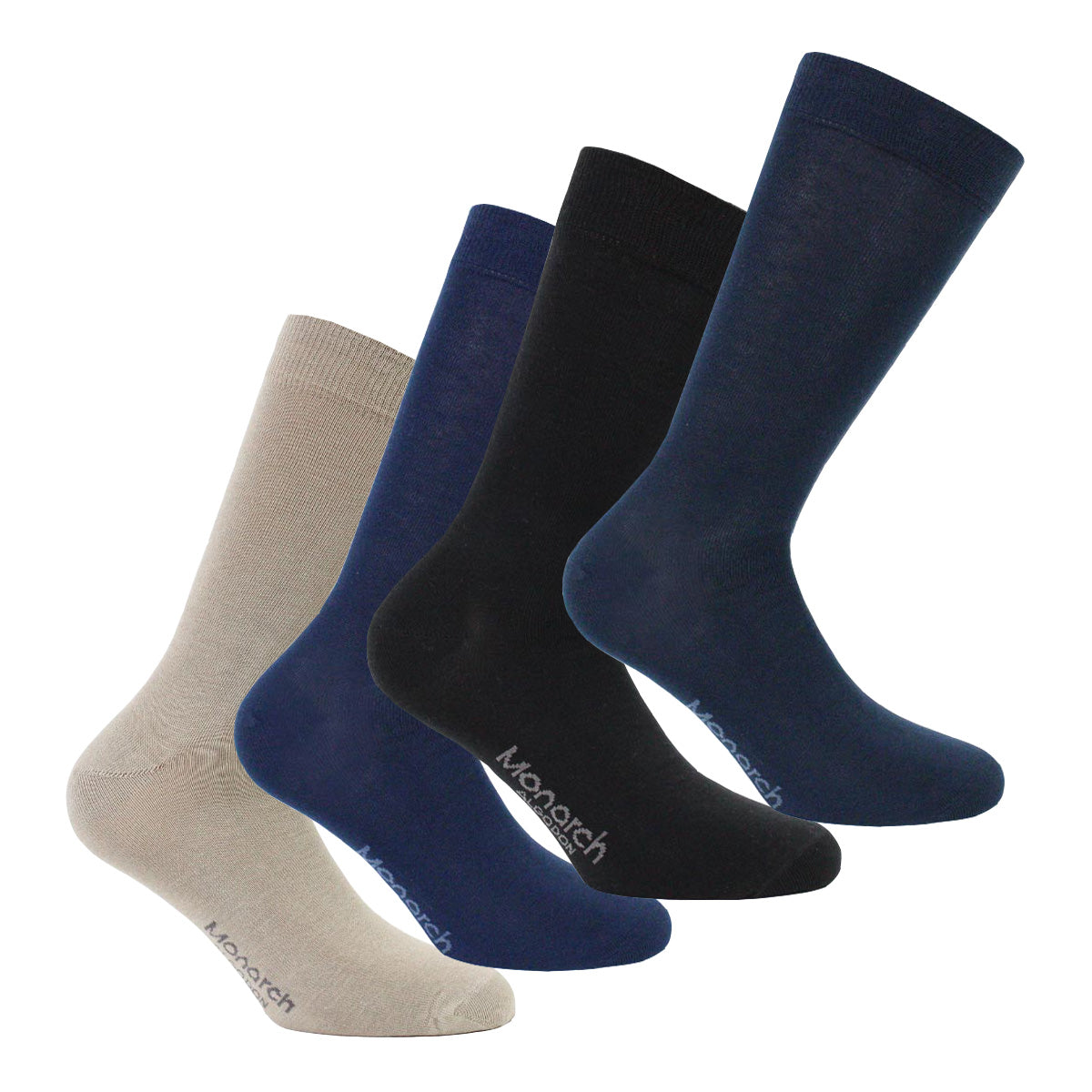 Monarch - 4 Pares Calcetín Algodón Liso