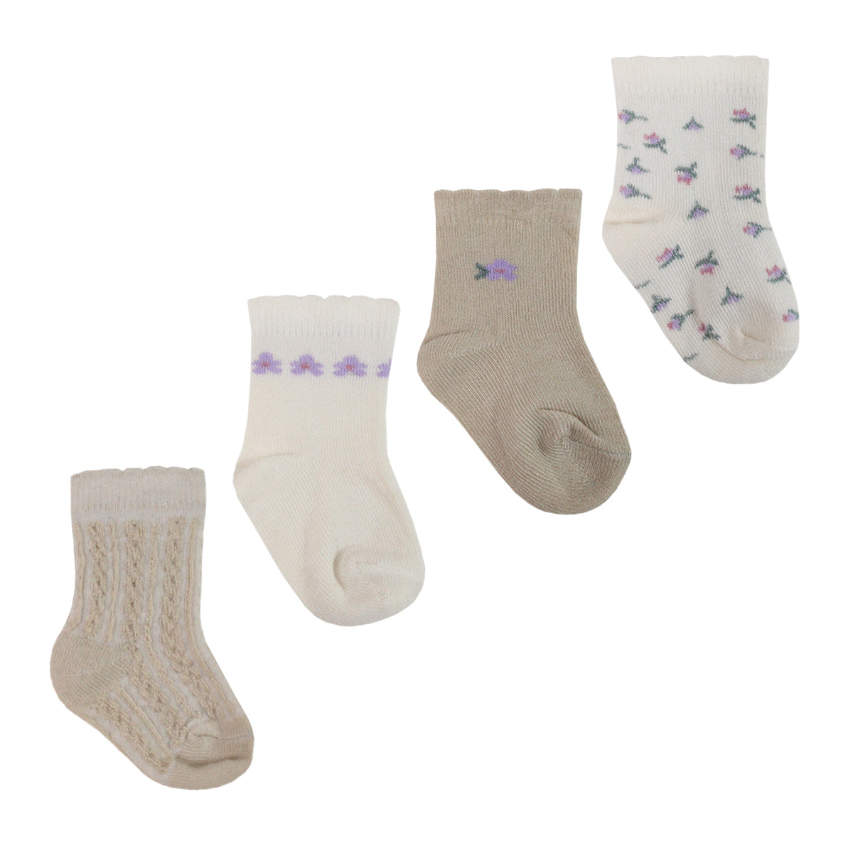 Monarch - 4 Pares Calcetín Bamboo Flores