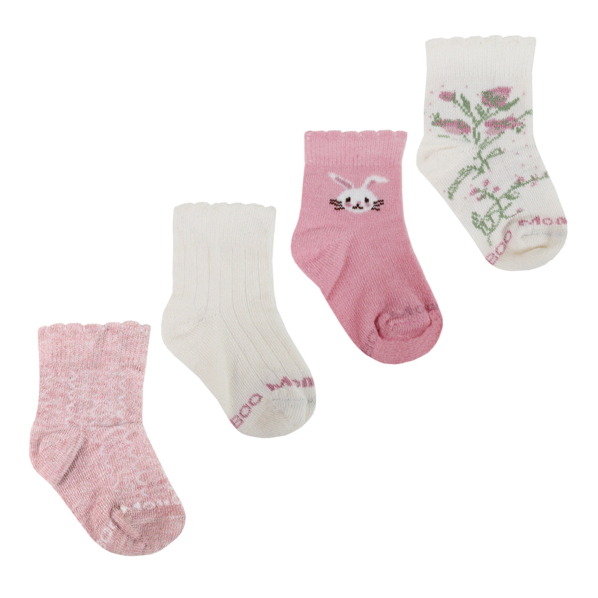 Monarch - 4 Pares Calcetín Bamboo Rosas