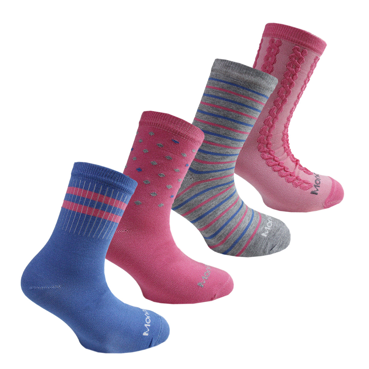 4 Pares Calcetín Bamboo Puntitos 3/4