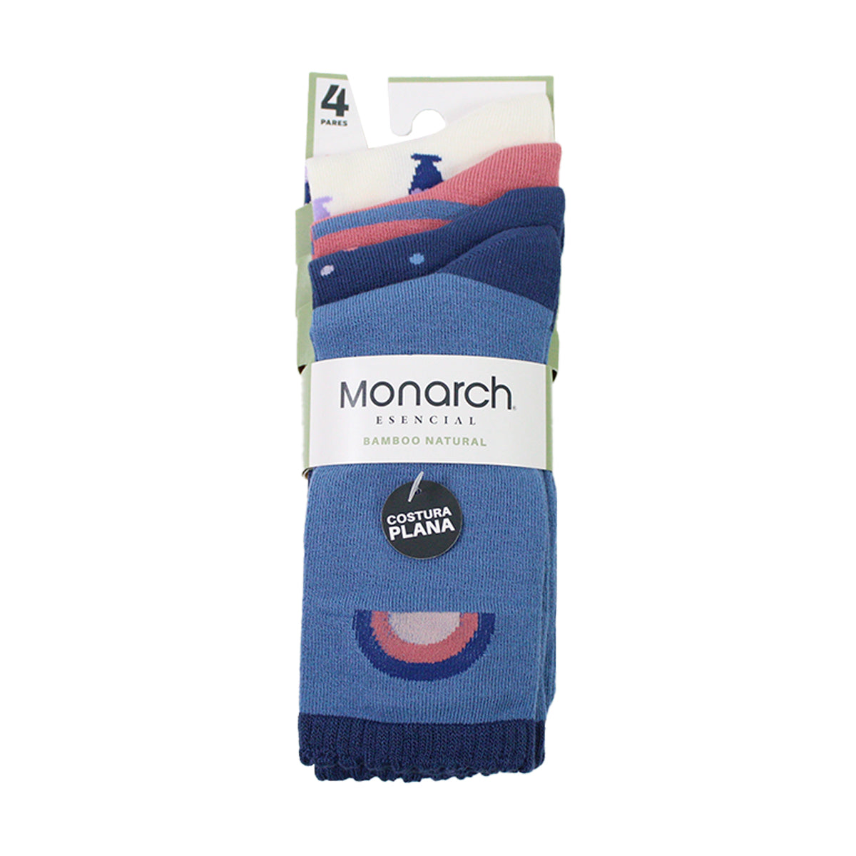 Monarch - 4 Pares Calcetín Bamboo Diseño Girl