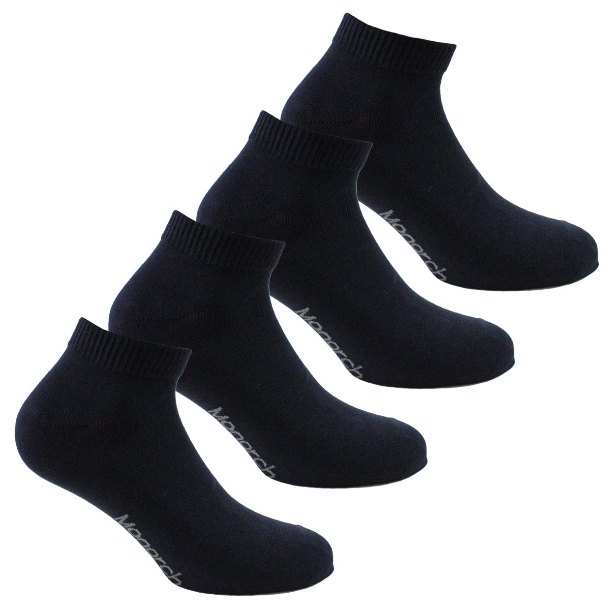 Monarch - 4 Pares Calcetín Algodón Liso Largo 0/4