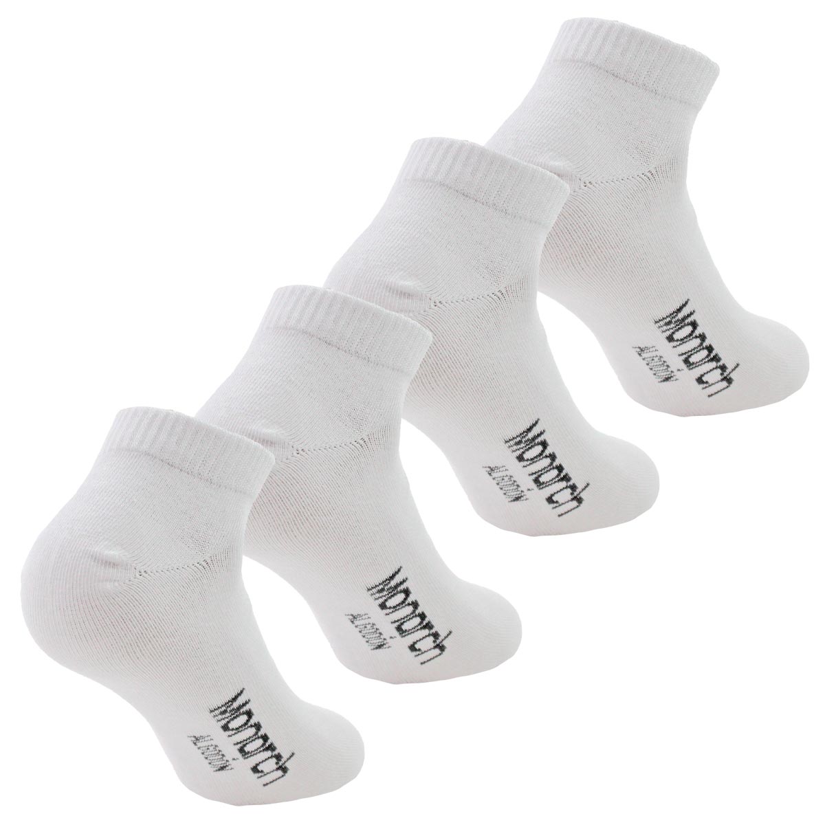 Monarch - 4 Pares Calcetín Algodón Liso Largo 0/4