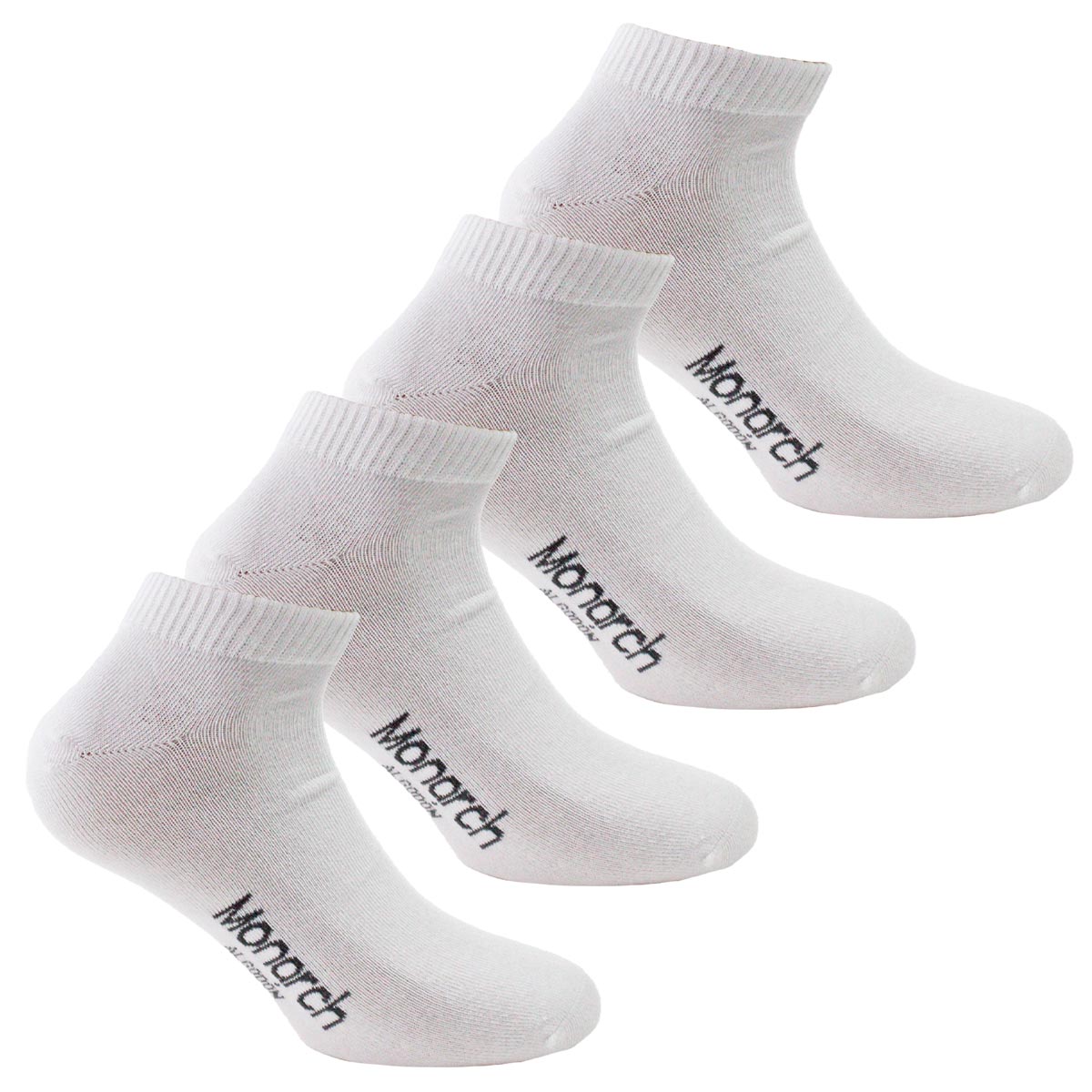 Monarch - 4 Pares Calcetín Algodón Liso Largo 0/4