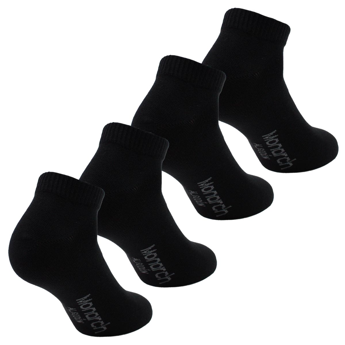 Monarch - 4 Pares Calcetín Algodón Liso Largo 0/4