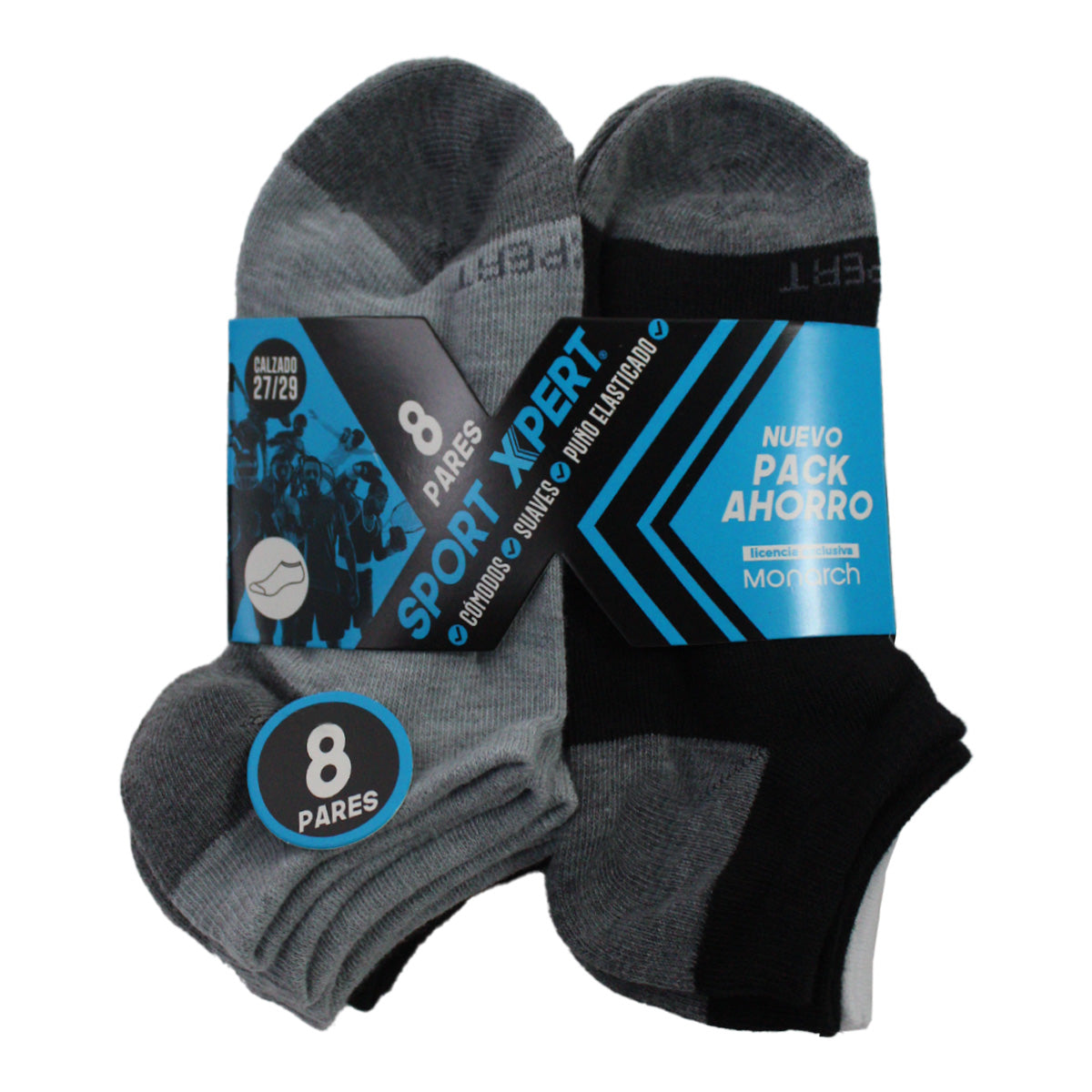 Monarch - 8 Pares Calcetín Sport Xpert Largo 2/4