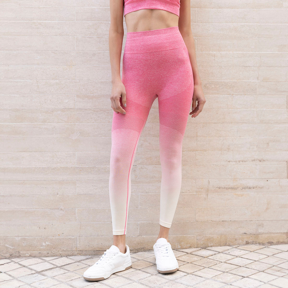 Monarch - Calza Seamless 3/4 Jaspeado Fucsia