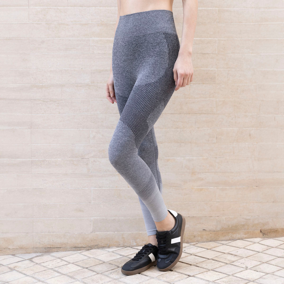 Monarch - Calza Seamless 3/4 Jaspeado Marengo