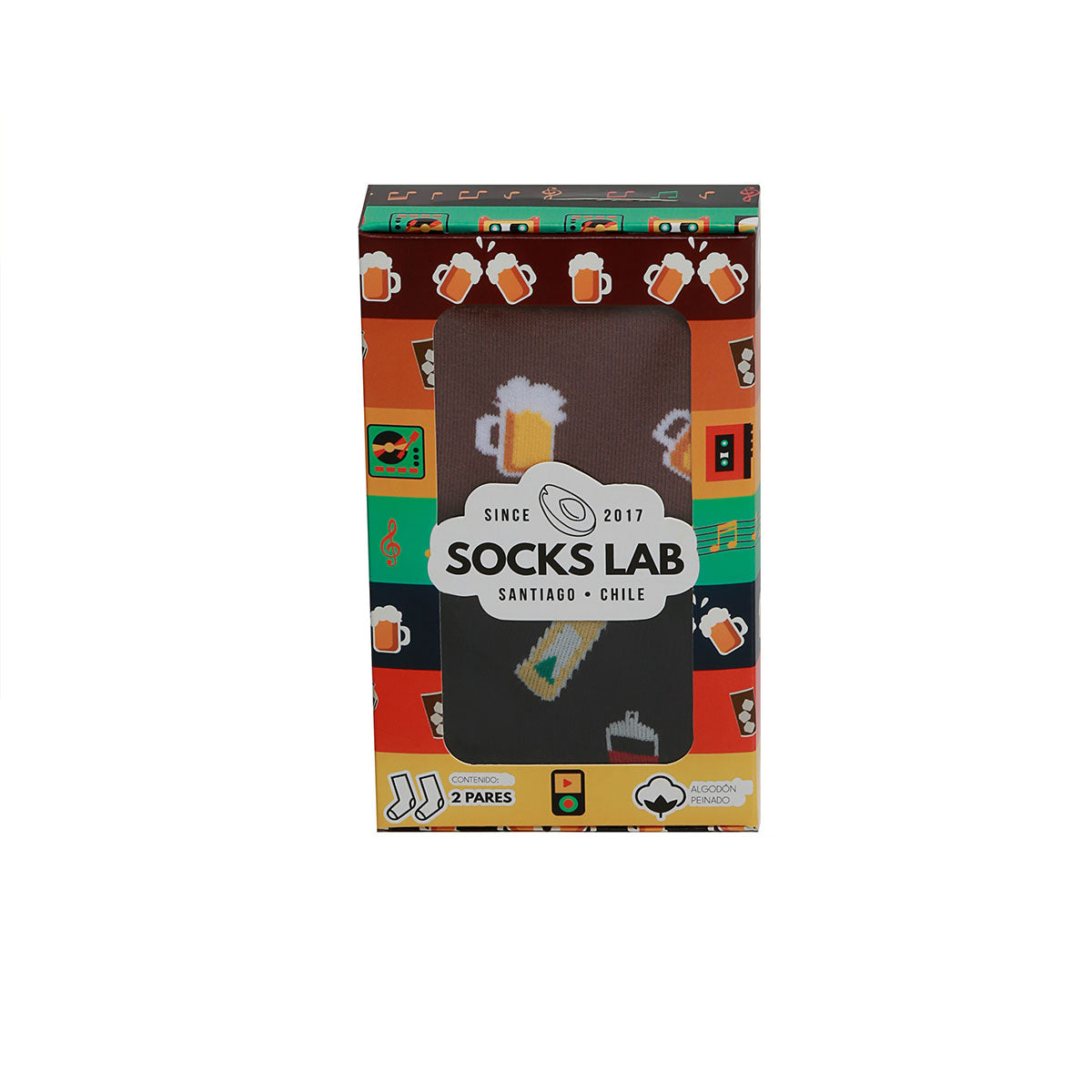 Socks Lab - 2 Pares Calcetín Algodón Mix Carrete Pisco Alto del Carmen