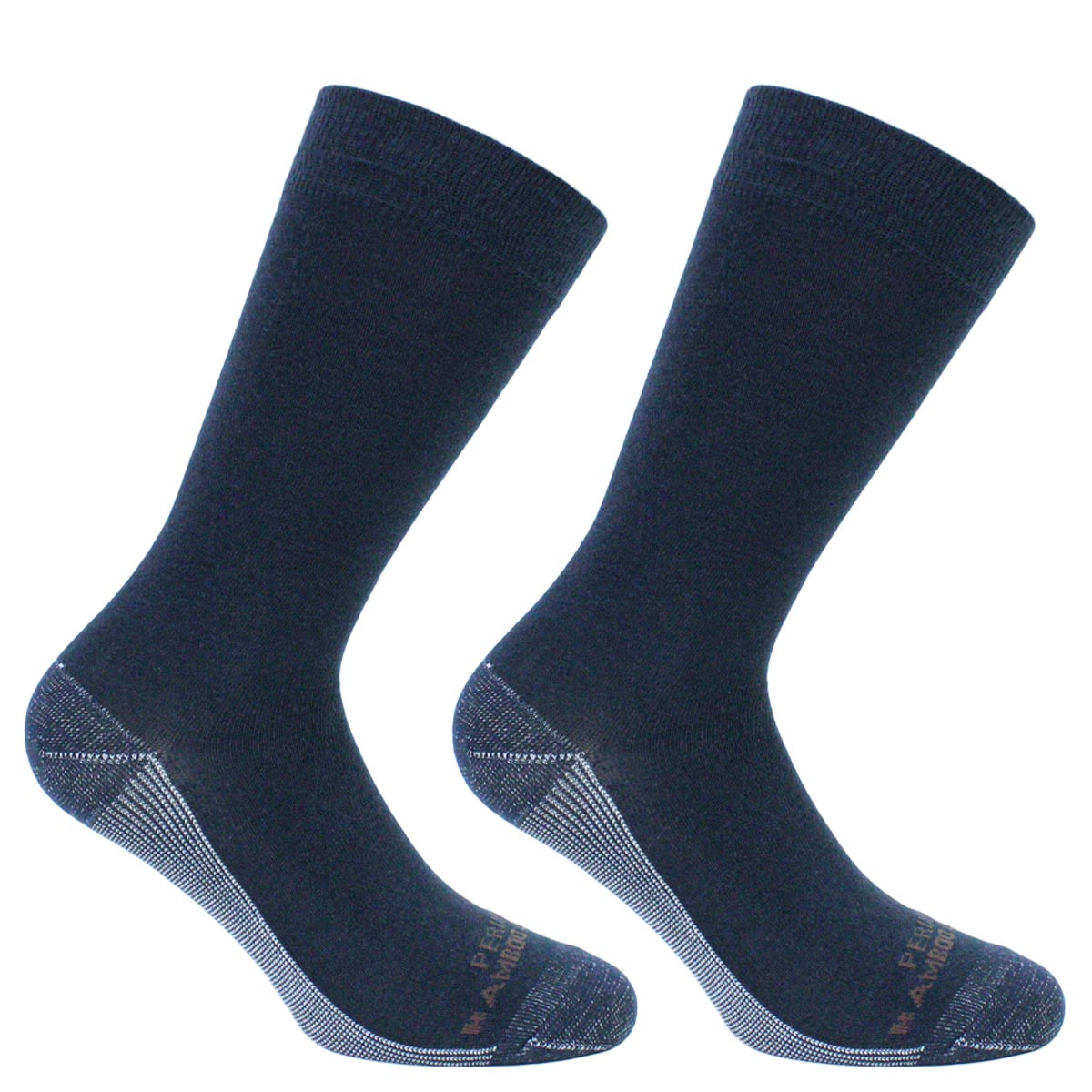 Peruggi - 2 Pares Calcetin Cobre + Bamboo Liso Largo Americano