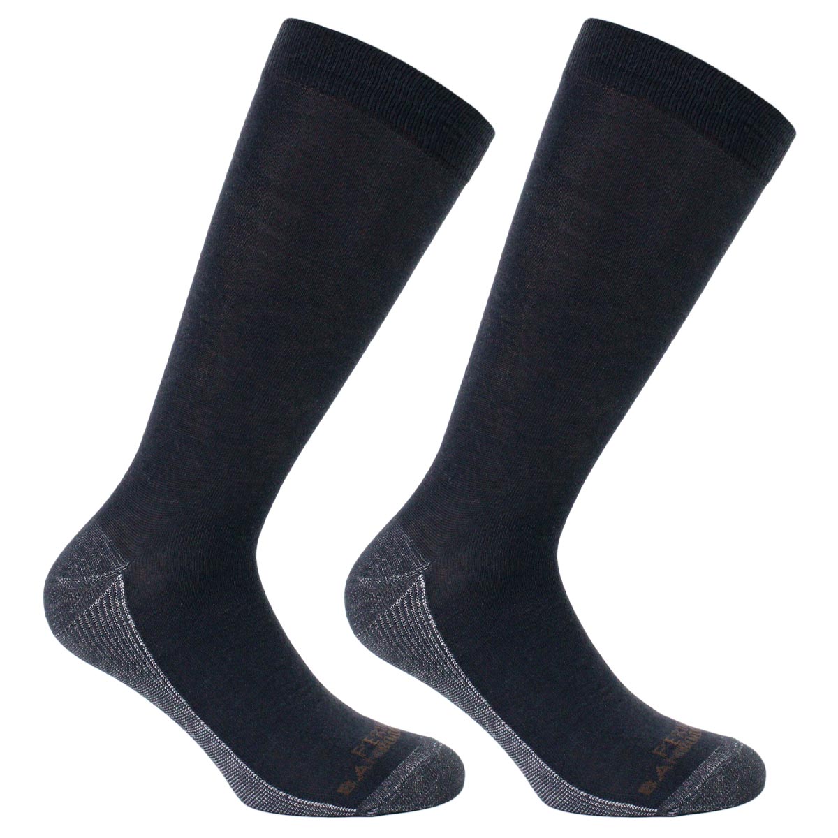 Peruggi - 2 Pares Calcetin Cobre + Bamboo Liso Vestir Largo 3/4