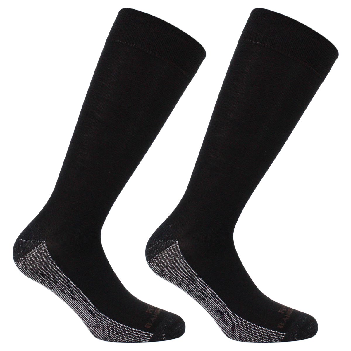 Peruggi - 2 Pares Calcetin Cobre + Bamboo Liso Vestir Largo 3/4