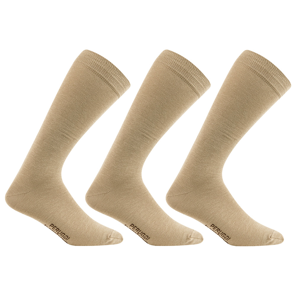 Peruggi - 3 Pares Calcetin Bamboo Liso Largo 3/4