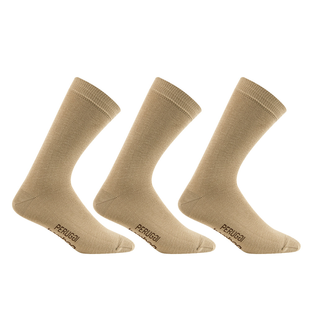 Peruggi - 3 Pares Calcetin Bamboo Liso Largo Americano