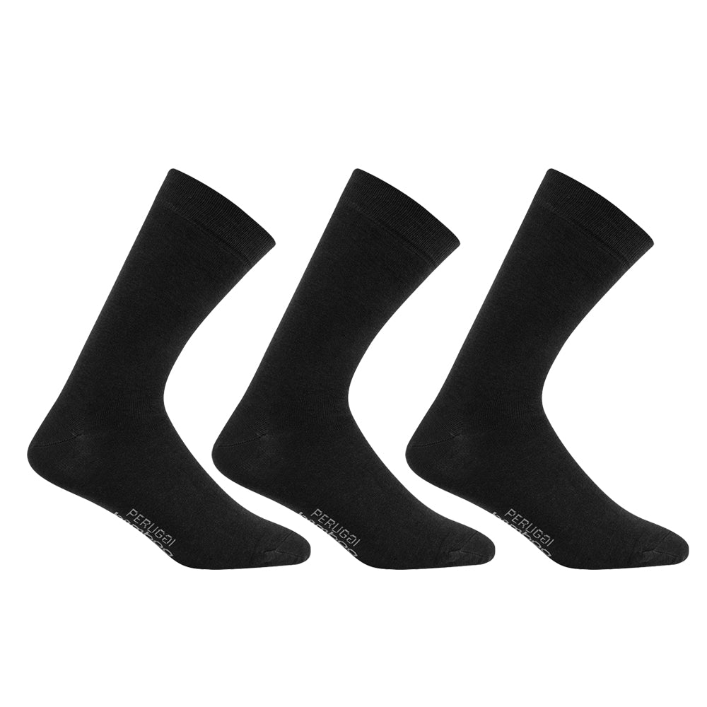 Peruggi - 3 Pares Calcetin Bamboo Liso Largo Americano
