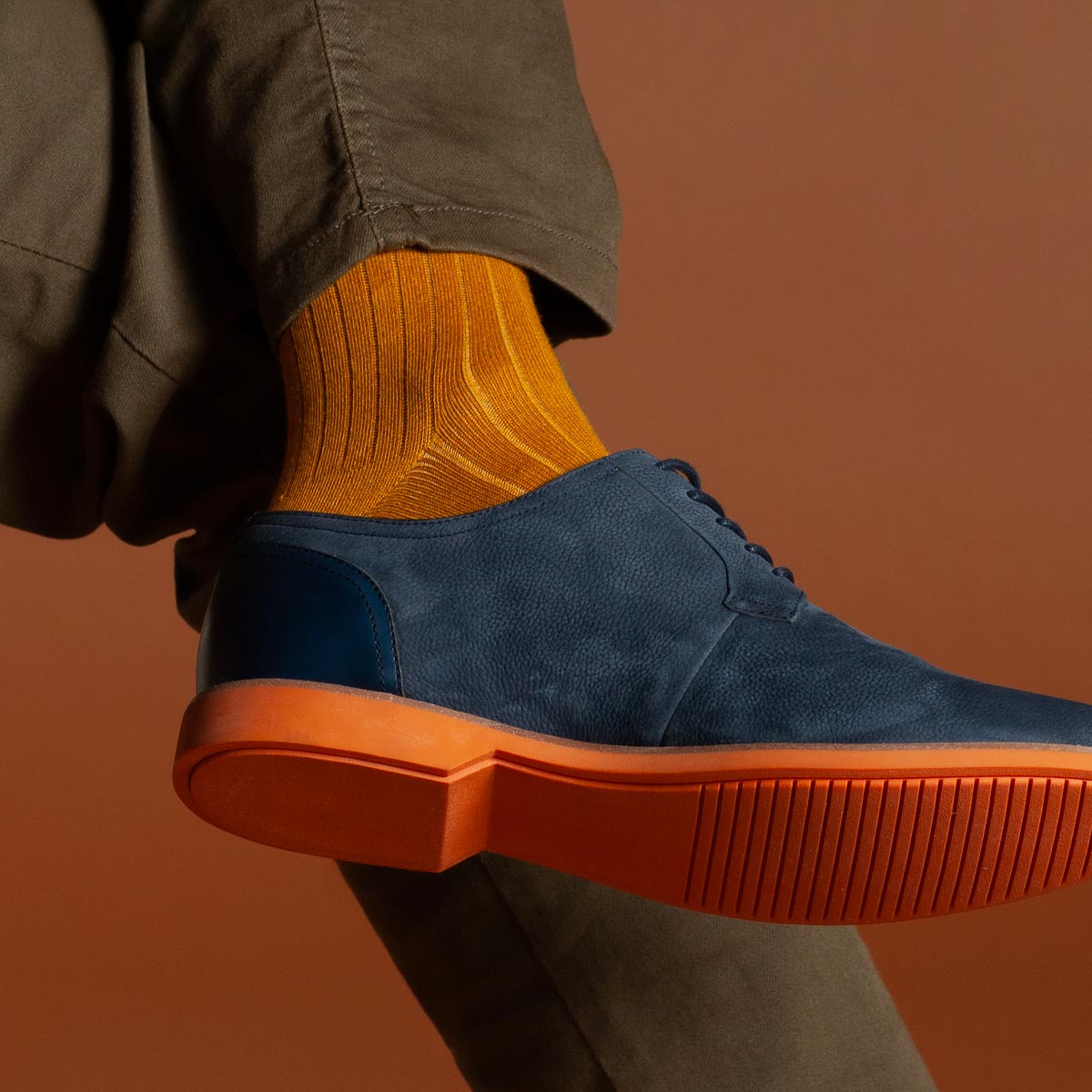 Peruggi - Calcetín Bamboo Acanalado Largo Americano