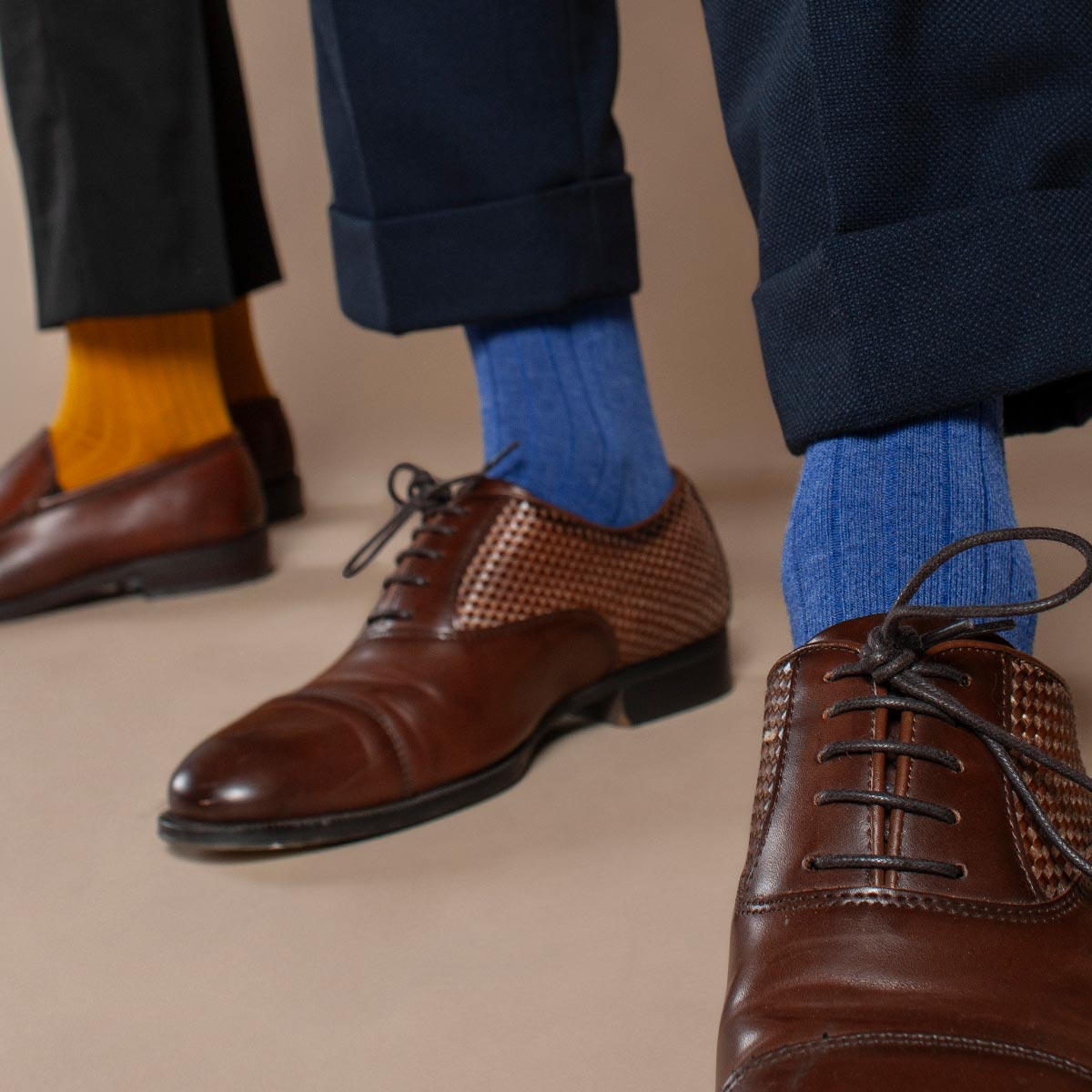 Peruggi - Calcetín Bamboo Acanalado Largo Americano