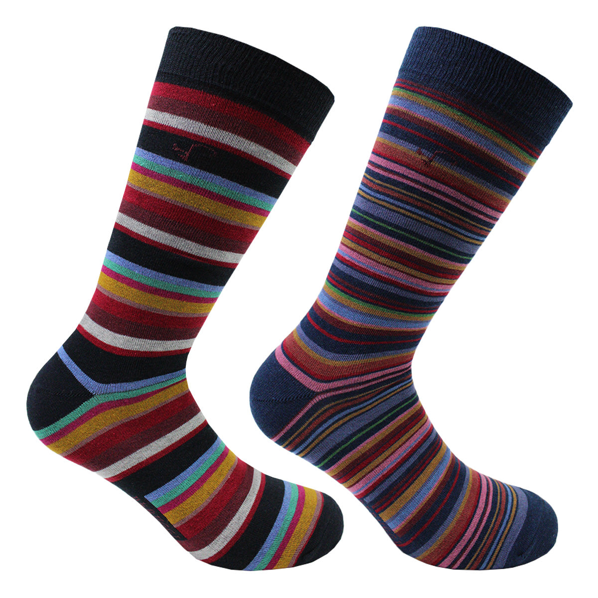 Peruggi - 2 Pares Calcetín Bamboo Rayas Largo Americano