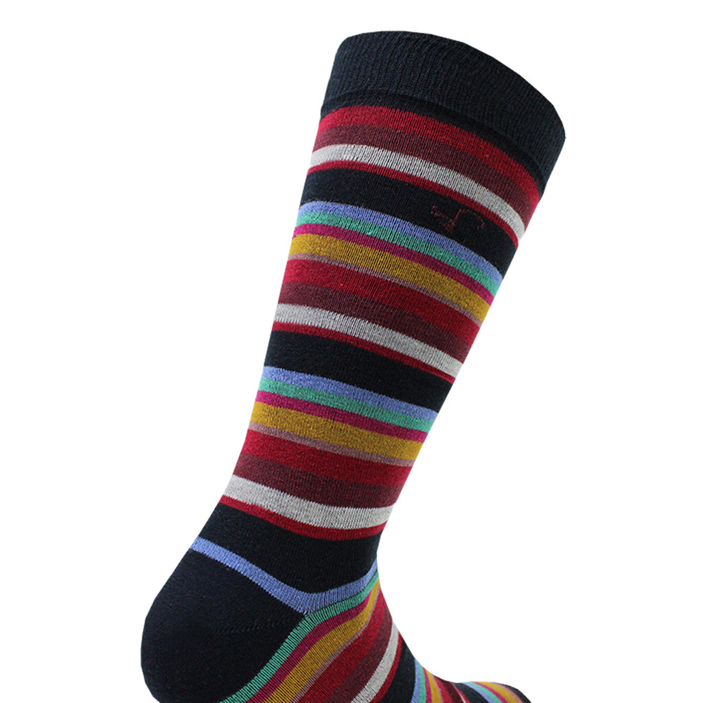Peruggi - 2 Pares Calcetín Bamboo Rayas Largo Americano