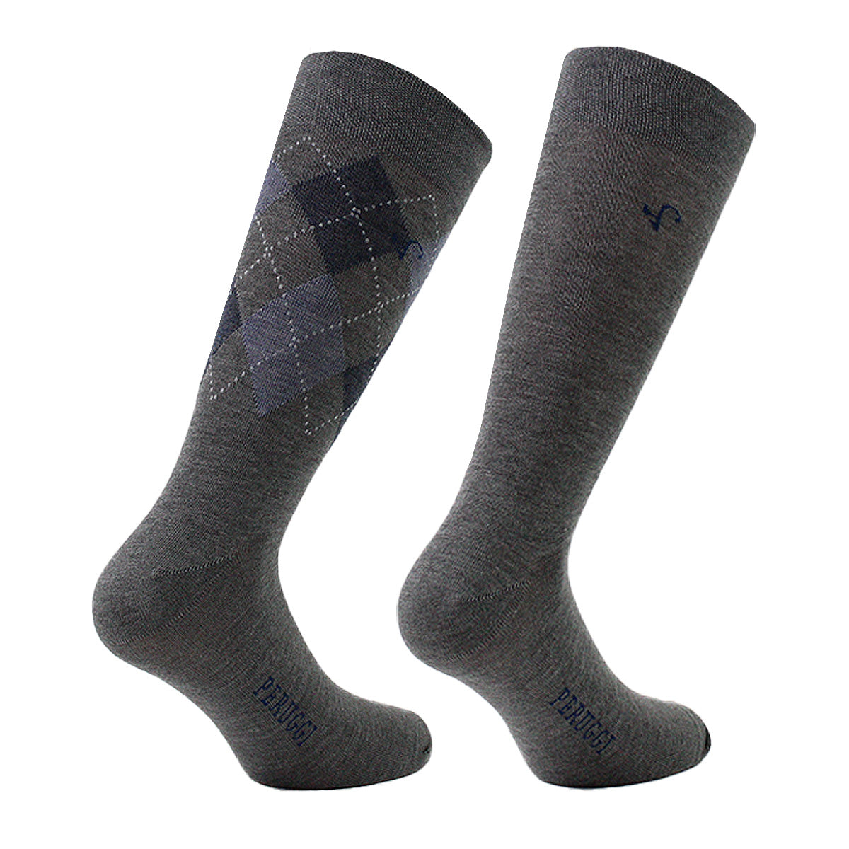 Peruggi - 2 Pares Calcetín Bamboo Rombo Largo Americano