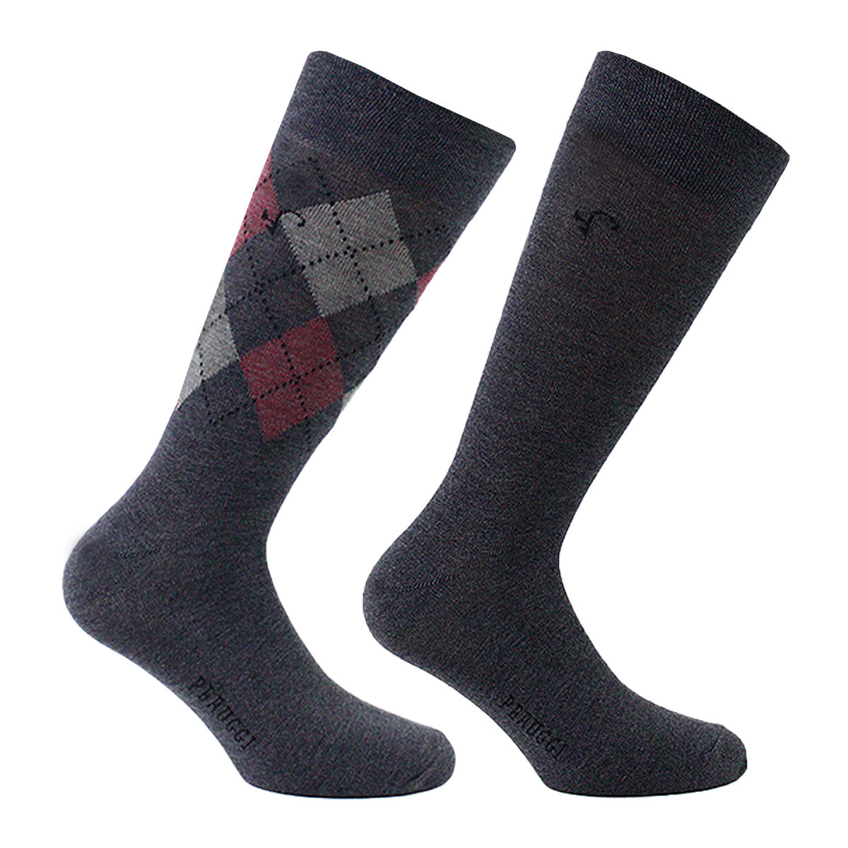 Peruggi - 2 Pares Calcetín Bamboo Rombo Largo Americano