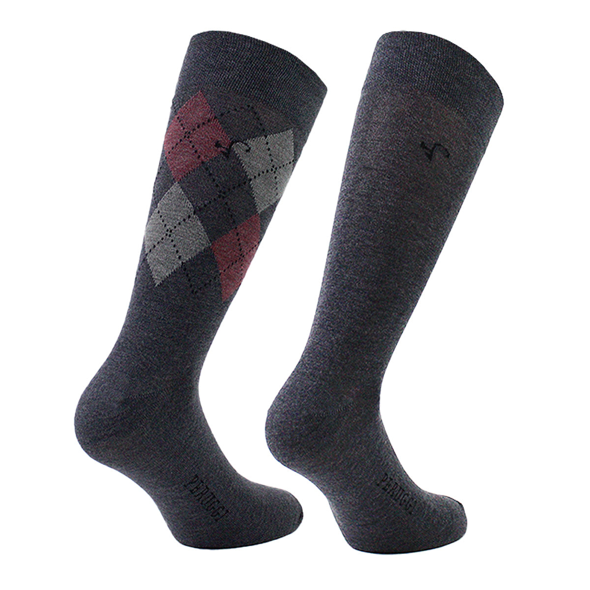 Peruggi - 2 Pares Calcetín Bamboo Rombo Largo Americano