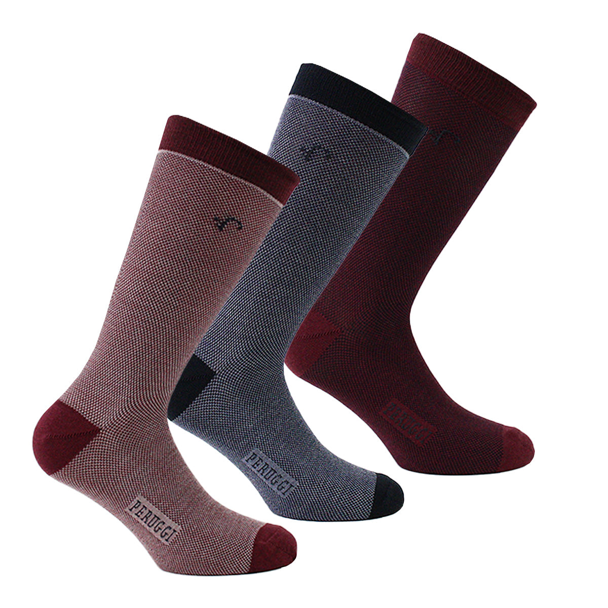 Peruggi - 3 Pares Calcetín Bamboo Puntos Largo Americano