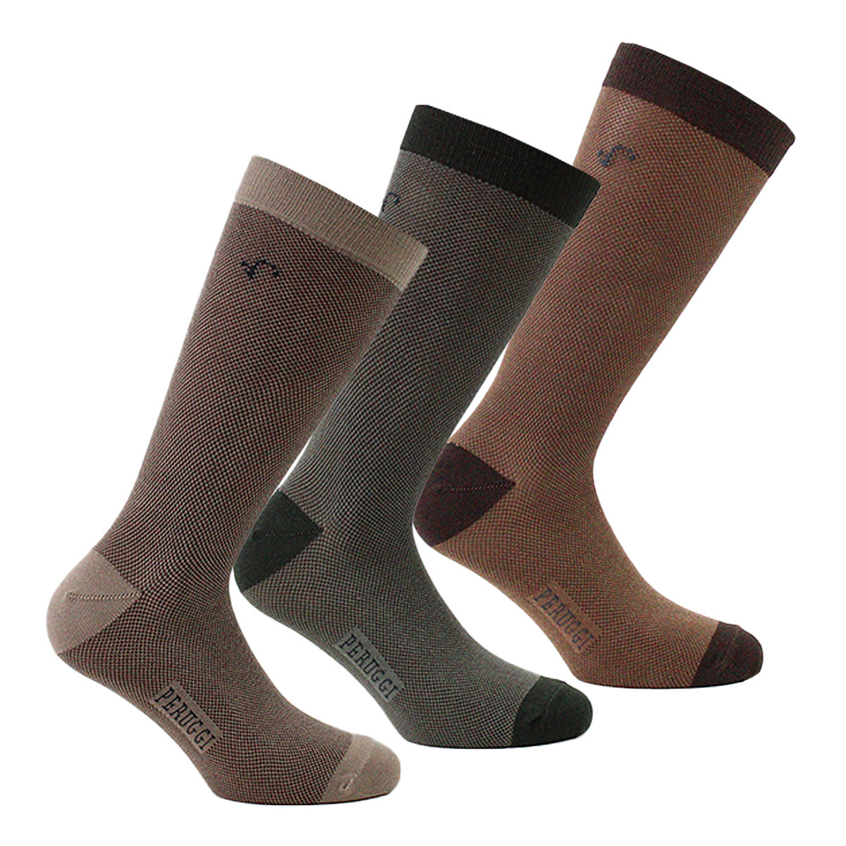 Peruggi - 3 Pares Calcetín Bamboo Puntos Largo Americano