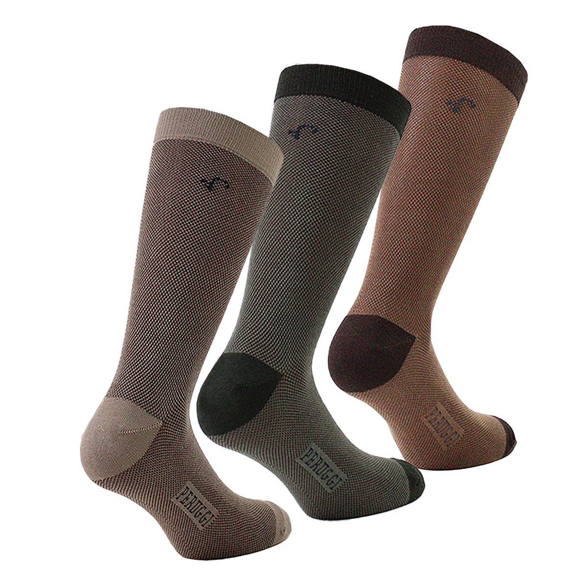 Peruggi - 3 Pares Calcetín Bamboo Puntos Largo Americano