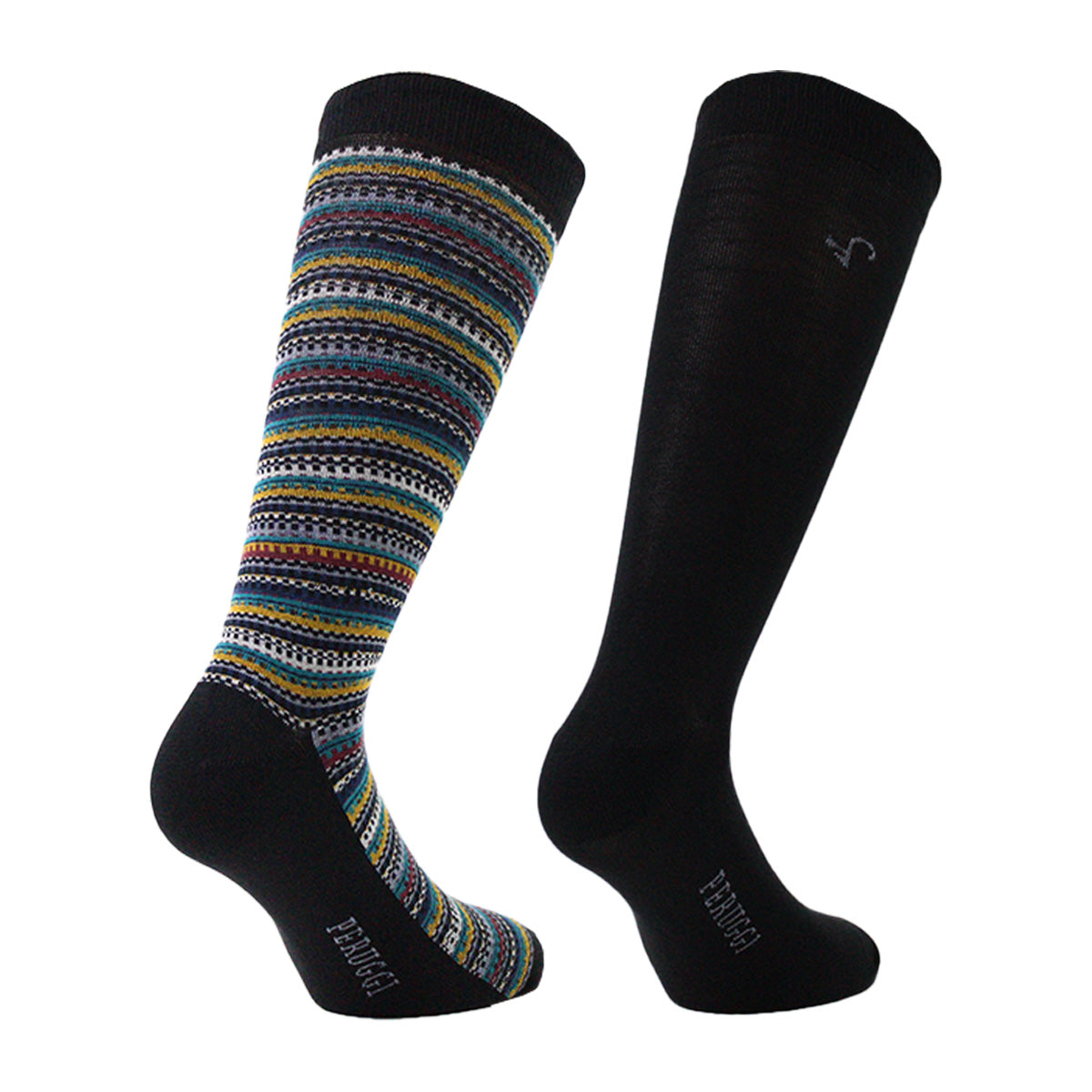 Peruggi - 2 Pares Calcetín Bamboo Grecas Largo Americano