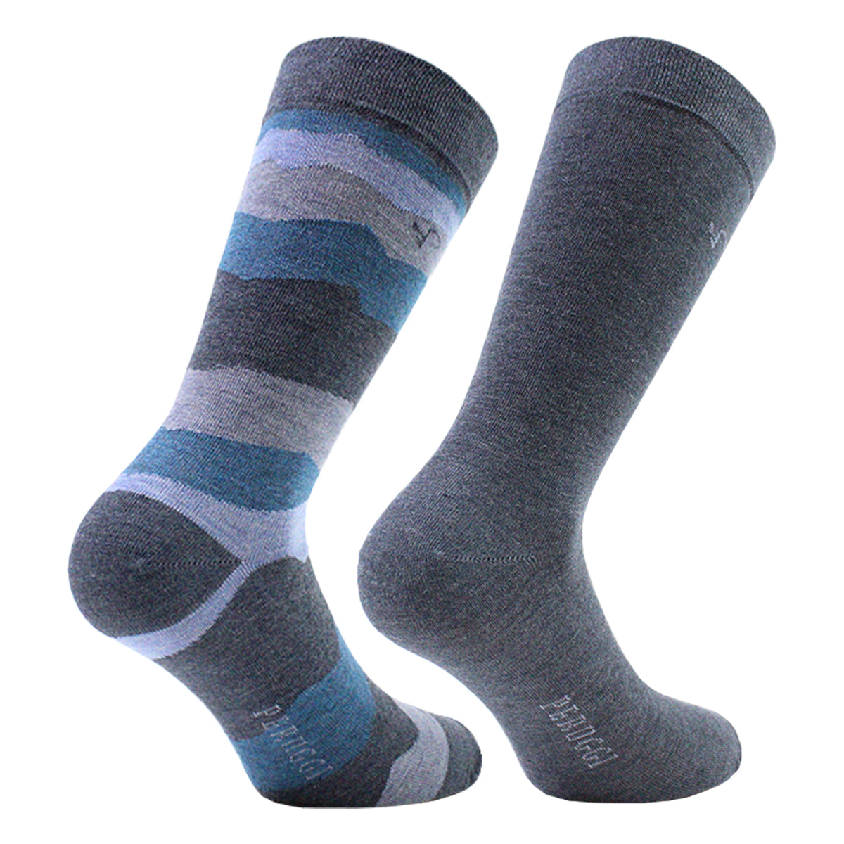 Peruggi - 2 Pares Calcetín Bamboo Largo Americano Bloques